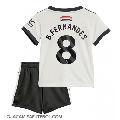 Camisa de Futebol Manchester United Bruno Fernandes #8 Equipamento Alternativo Infantil 2024-25 Manga Curta (+ Calças curtas)